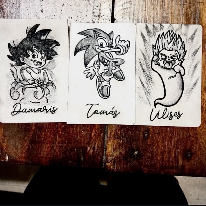 Goku, Sonic y Vegeta hechos por alumnos